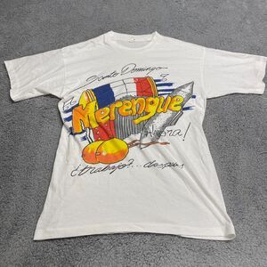 Vintage Santo Domingo Shirt Mens XL White Graphic Short Sleeve